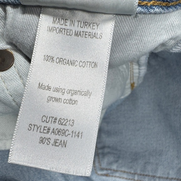 Agolde 90s High Rise Loose Fit 100% Organic Cotton Distressed Blue Jeans Size 23 - Picture 16 of 16